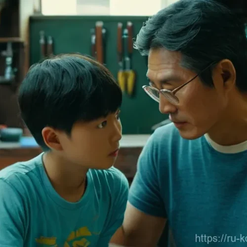 드라마  언더커버  스릴러와 가족 드라마의 융합 - **A devoted family man with a hidden past**: A middle-aged Asian man, Han Jeong-hyeon, with a seriou...